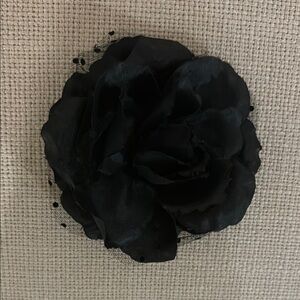 Elegant Black Rose Hair Clip / Brooch